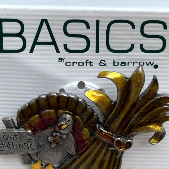 Thanksgiving Turkey Brooch Pin from Basics by Croft & Barrow - Picture 2 of 3
